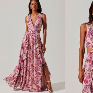 Floral Pink Maxi Dress